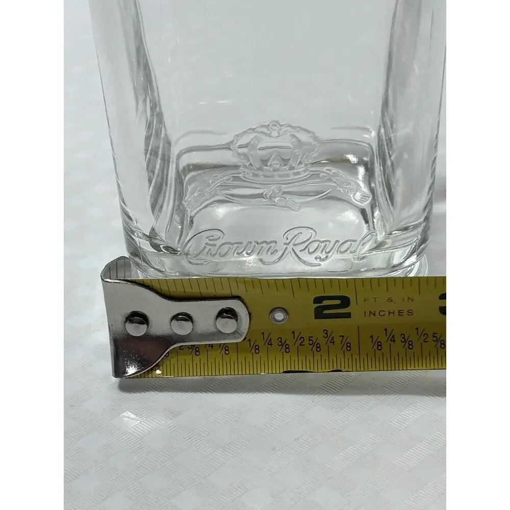2000 Millennium Crown Royal Low Ball‎ Rocks Man Cave Glass - Square, Whiskey